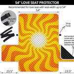 Psychedelic Burning Sun Print Loveseat Protector