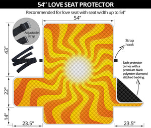 Psychedelic Burning Sun Print Loveseat Protector