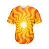 Psychedelic Burning Sun Print Men's Baseball Jersey