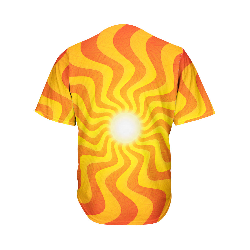 Psychedelic Burning Sun Print Men's Baseball Jersey