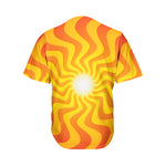 Psychedelic Burning Sun Print Men's Baseball Jersey