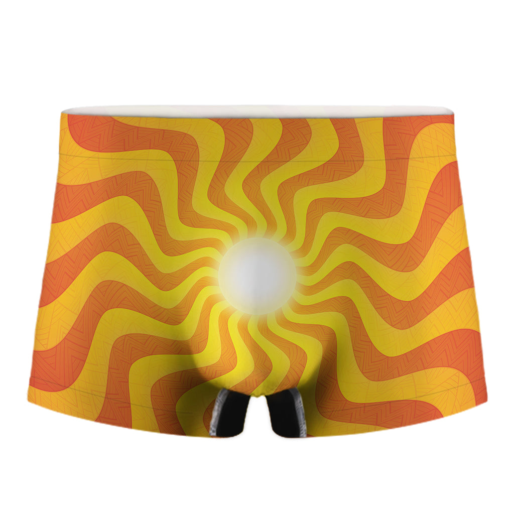 Psychedelic Burning Sun Print Men's Boxer Briefs