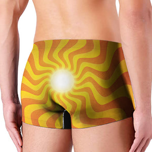 Psychedelic Burning Sun Print Men's Boxer Briefs