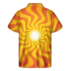 Psychedelic Burning Sun Print Men's Short Sleeve Shirt