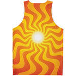 Psychedelic Burning Sun Print Men's Tank Top