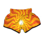 Psychedelic Burning Sun Print Muay Thai Boxing Shorts