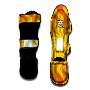 Psychedelic Burning Sun Print Muay Thai Shin Guard