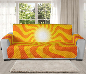 Psychedelic Burning Sun Print Oversized Sofa Protector