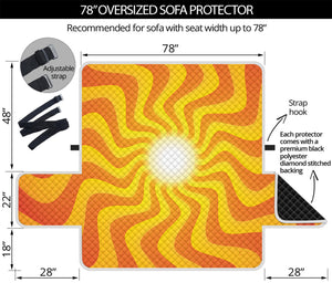 Psychedelic Burning Sun Print Oversized Sofa Protector