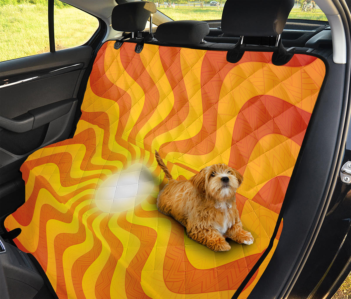 Psychedelic Burning Sun Print Pet Car Back Seat Cover