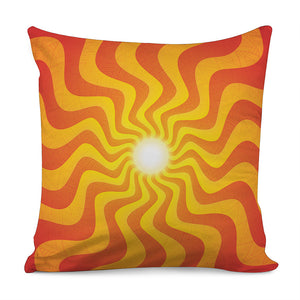 Psychedelic Burning Sun Print Pillow Cover