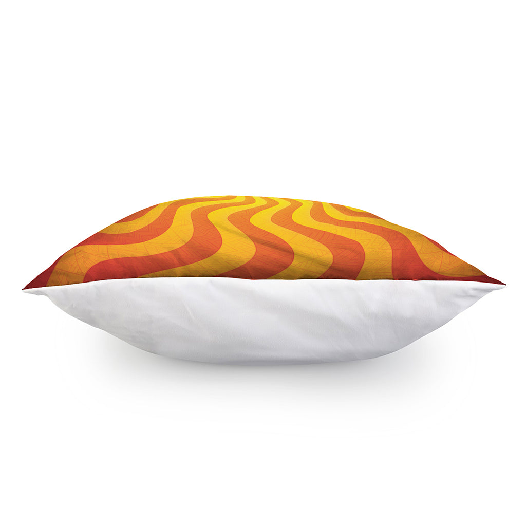 Psychedelic Burning Sun Print Pillow Cover