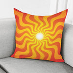 Psychedelic Burning Sun Print Pillow Cover