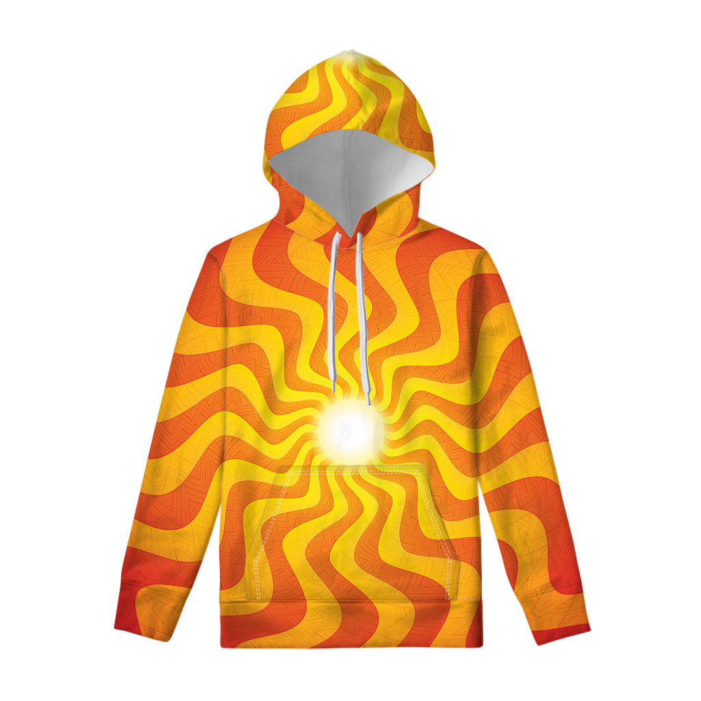 Psychedelic Burning Sun Print Pullover Hoodie