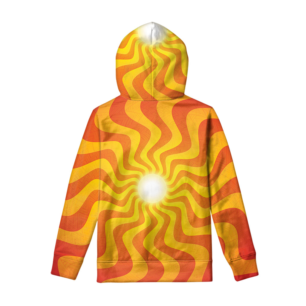 Psychedelic Burning Sun Print Pullover Hoodie