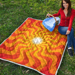 Psychedelic Burning Sun Print Quilt