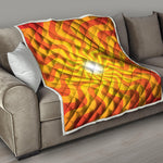 Psychedelic Burning Sun Print Quilt