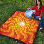 Psychedelic Burning Sun Print Quilt