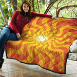 Psychedelic Burning Sun Print Quilt