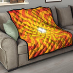 Psychedelic Burning Sun Print Quilt