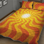 Psychedelic Burning Sun Print Quilt Bed Set