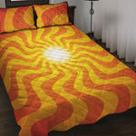 Psychedelic Burning Sun Print Quilt Bed Set