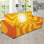 Psychedelic Burning Sun Print Sofa Slipcover