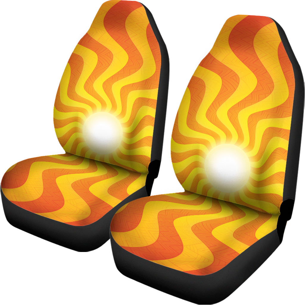 Psychedelic Burning Sun Print Universal Fit Car Seat Covers