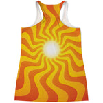 Psychedelic Burning Sun Print Women's Racerback Tank Top