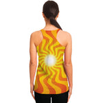 Psychedelic Burning Sun Print Women's Racerback Tank Top