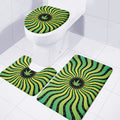 Psychedelic Cannabis Leaf Print 3 Piece Bath Mat Set