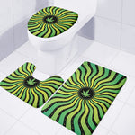 Psychedelic Cannabis Leaf Print 3 Piece Bath Mat Set