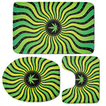 Psychedelic Cannabis Leaf Print 3 Piece Bath Mat Set