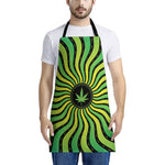 Psychedelic Cannabis Leaf Print Apron