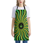 Psychedelic Cannabis Leaf Print Apron