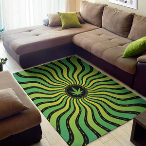 Psychedelic Cannabis Leaf Print Area Rug