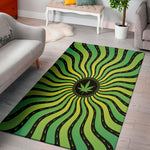 Psychedelic Cannabis Leaf Print Area Rug