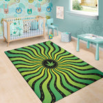 Psychedelic Cannabis Leaf Print Area Rug