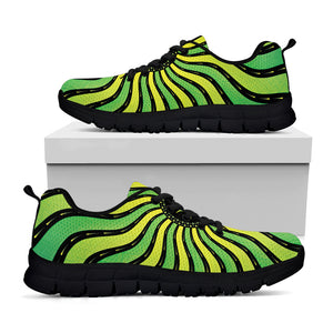 Psychedelic Cannabis Leaf Print Black Sneakers