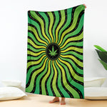 Psychedelic Cannabis Leaf Print Blanket