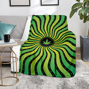 Psychedelic Cannabis Leaf Print Blanket