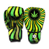Psychedelic Cannabis Leaf Print Boxing Gloves