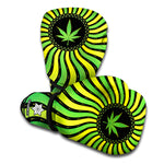 Psychedelic Cannabis Leaf Print Boxing Gloves
