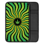 Psychedelic Cannabis Leaf Print Car Center Console Cover
