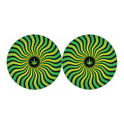 Psychedelic Cannabis Leaf Print Car Coasters