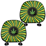 Psychedelic Cannabis Leaf Print Car Headrest Covers