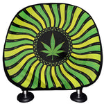 Psychedelic Cannabis Leaf Print Car Headrest Covers