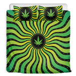 Psychedelic Cannabis Leaf Print Duvet Cover Bedding Set