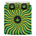 Psychedelic Cannabis Leaf Print Duvet Cover Bedding Set