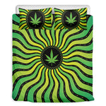 Psychedelic Cannabis Leaf Print Duvet Cover Bedding Set